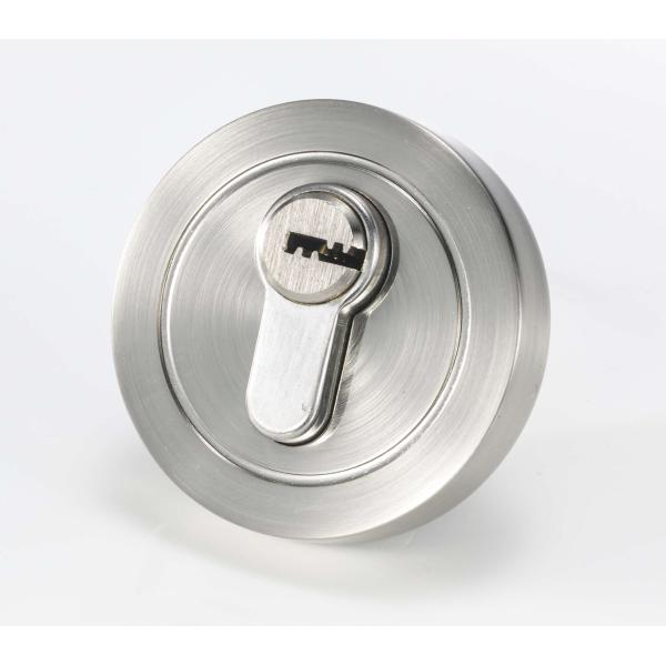 Zinc Body Brass Cylinder Circle Deadbolt Lock Satin Nickel