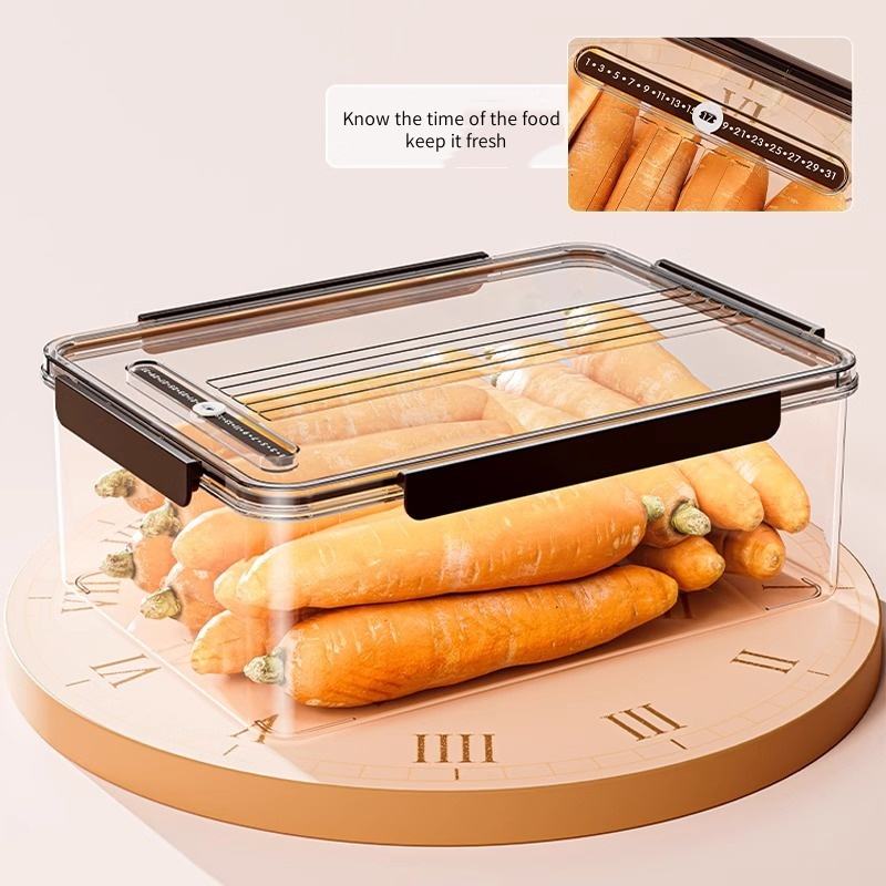 Crisper Bento Style Acrylic Food Storage Box Food Grade Clear Organizer for Fruits Vegetables Frozen Foods Refrigerator