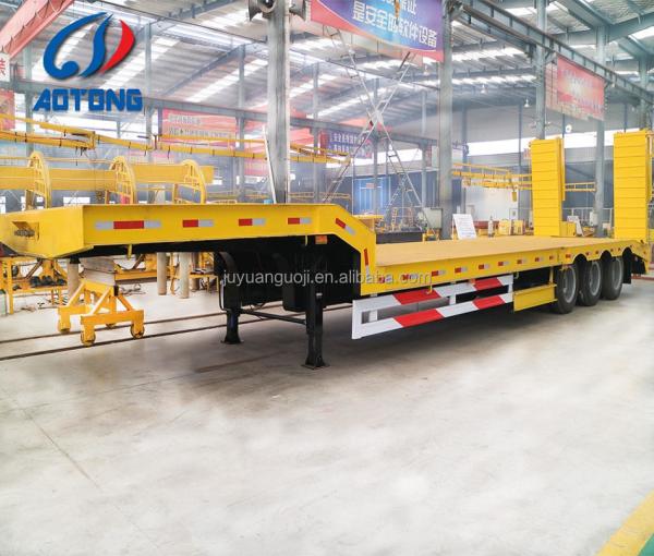 4 Axle Extendable Low Bed Trailer with 90 /50 King Pin and Heavy Duty Landing Gear