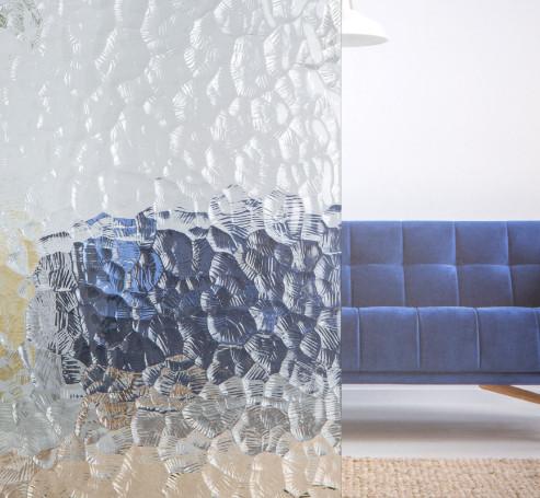 6-12mm Patterned Tempered Glass , Coloured Textured Glass Oleophobic Coating