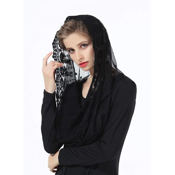 Y-Z Ladies Chapel Bridal Veil Vintage Creamy White Lace Mantilla Veil Embroidered Muslim Veil Wholesale