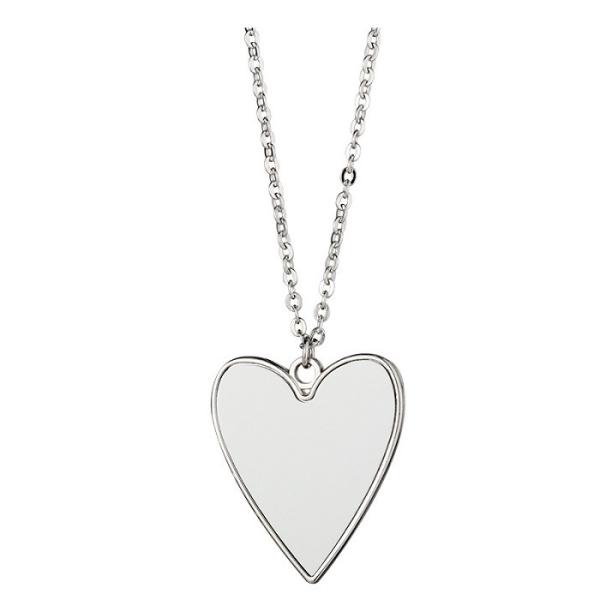 Sublimation Love Heart Necklace Valentines Necklace For Heat Transfer
