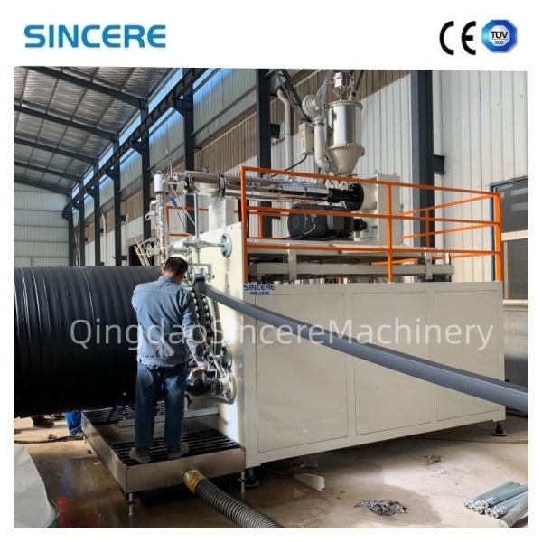 High Efficient HDPE Hollow Wall Spiral Winding Drainge Pipe Extruding Machine