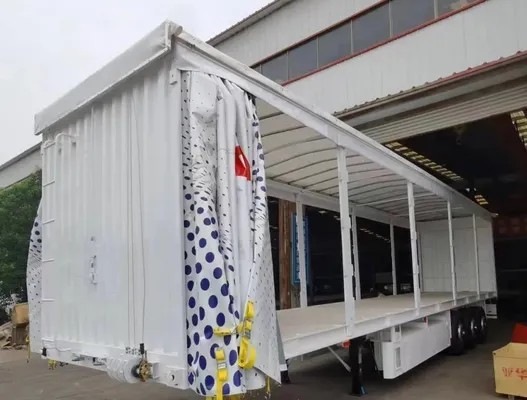 Semi remolque de tela de lonas para bebidas y verduras