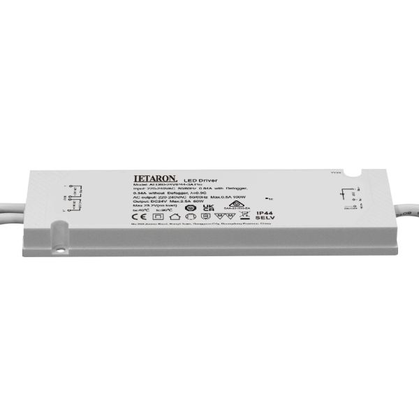 60W 24V Flicker-free Constant Voltage LED Driver Letaron Class 2 Led Power Supply