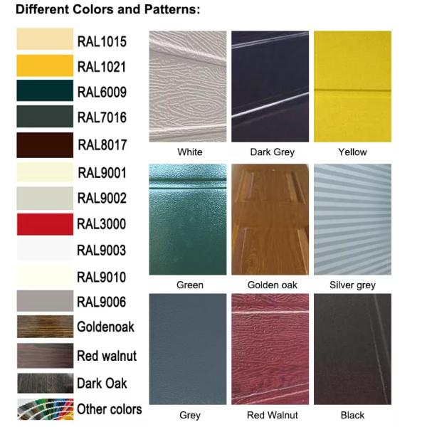 Коммерчески изолированный гаража дверей панели сэндвича щиток сползая 0.6mm секционного надземный