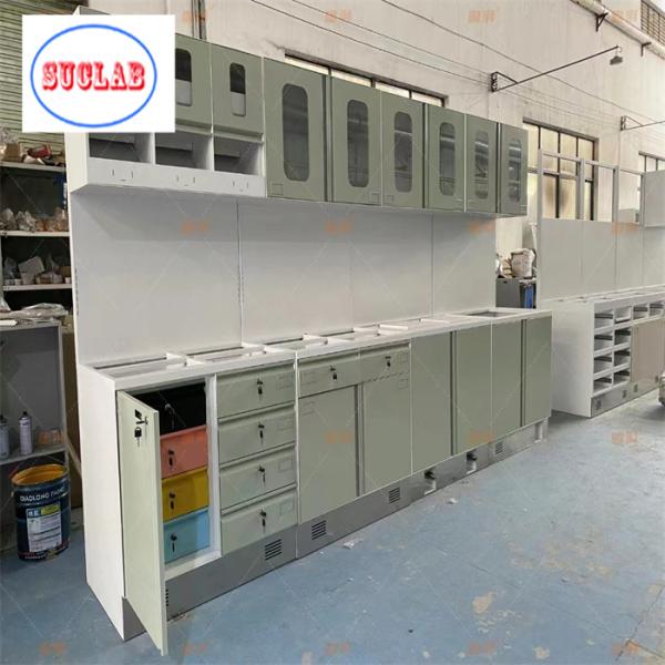 Three Section Slider Hospital Clinic Furniture Healthcare Cabinet Price for Medical Equipment