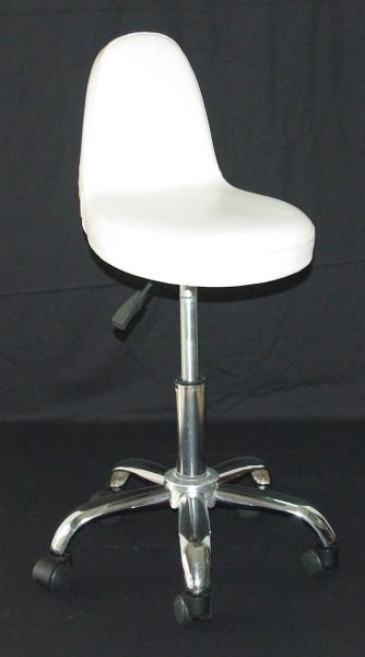 Chrome Salon Rolling Chair , Comfortable White Office Chair 360 Degree Swivel