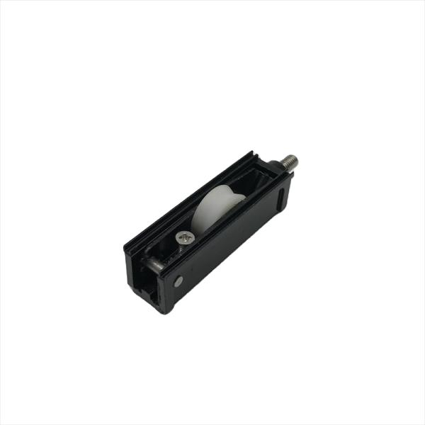Black Zamak Sliding Window Roller Parts Nylon Single V Groove Wheel Assembly
