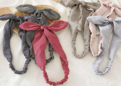 Wire rabbit ears pinstripe elastic unique hair bands women's updo knot headband accessories wholesale