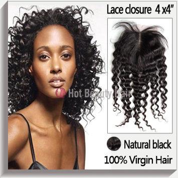 22# Micro Ring 5A Grade Lace Top Closure ，20 Inch Human Hair Weave