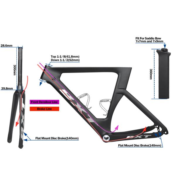 Aero Carbon Fiber Fat Bike Frame Racing 700C Carbon Fiber Track Bike Frame