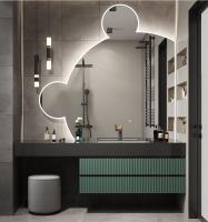 Porte verte contemporaine de Cabinets de salle de bains de mélamine avec le miroir rond