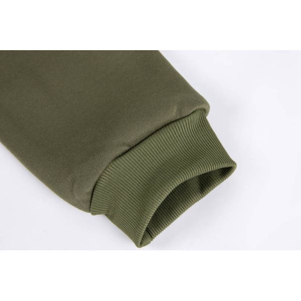 Men's Two-Tone Utility Fleece Zip Up Hoodie with Soft Brushed Lining and Contrast Strap Details