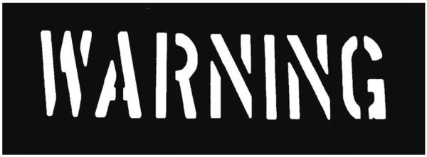 Warning Symbol Custom Plastic Letter Stencils PVC Material Black Color Non Toxic