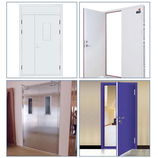 Hotel Double Leaf Fire Rated Steel Door 3mm hinges Finished 1.5mm Frame