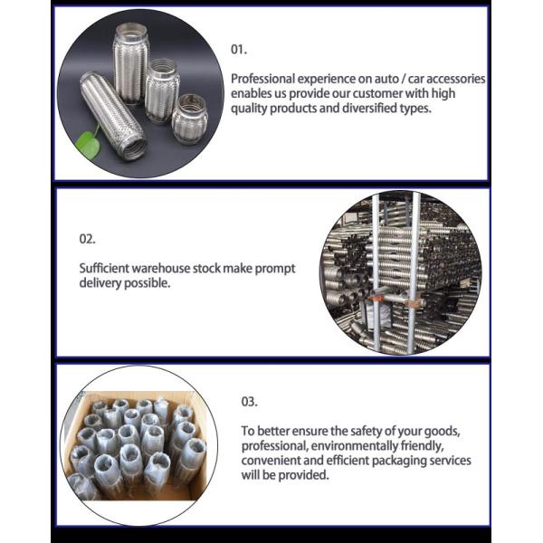 Externe fait sur commande d'acier inoxydable Flex Exhaust Pipe Inner Bellow tressé pour le moteur de camion