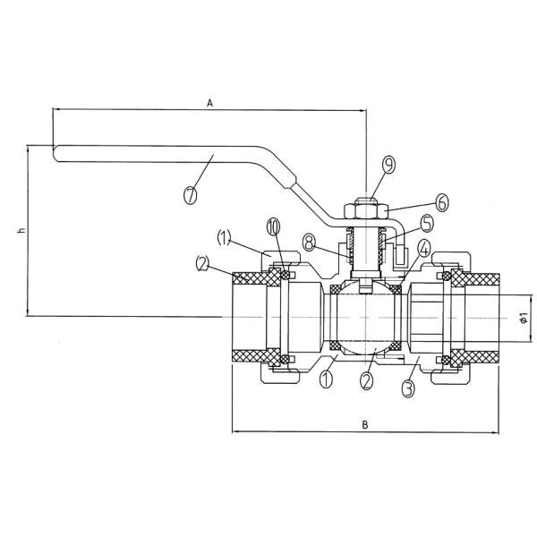 PN16 Telfon Sealing Brass Ball Valves Level Hand PPR Ball Valves 1/2 - 4 Inch 320g