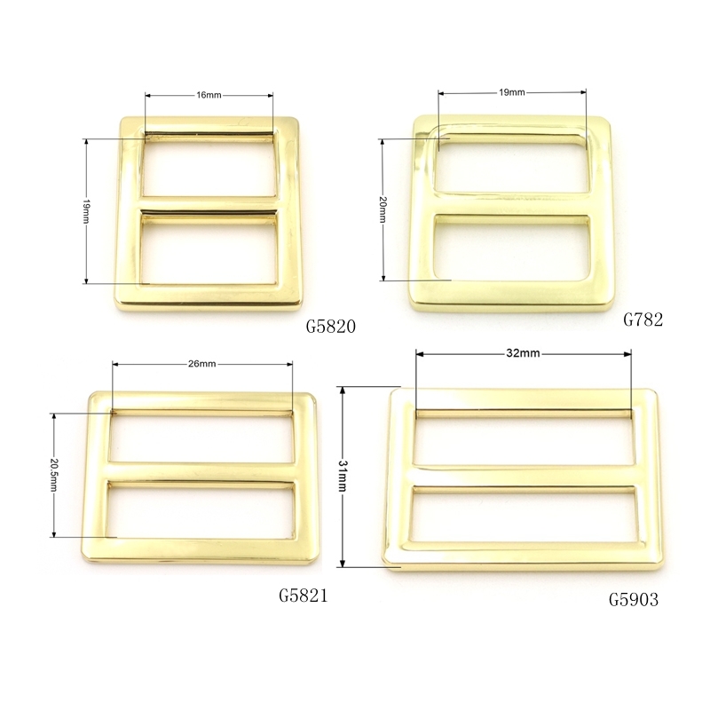 Heavy Duty Metal Tri Glide Buckle 25mm Round Square Slider Adjustable Buckle for bag