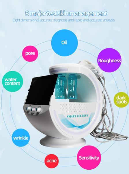 25KHZ 7 Handles Smart Ice Blue Hydrafacial Machine Skin Analyzer CE