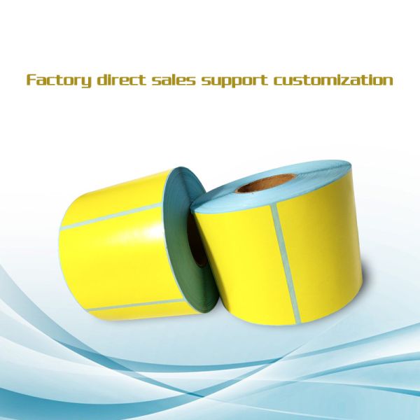 Waterproof Label Paper Roll Color Round Yellow Waybill For Thermal Printer