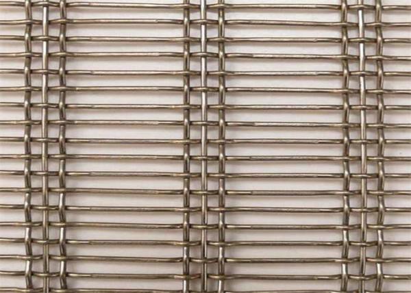 SUS304 Crimped Stainless Steel Decorative Mesh SS Woven Wire Mesh For Buildings