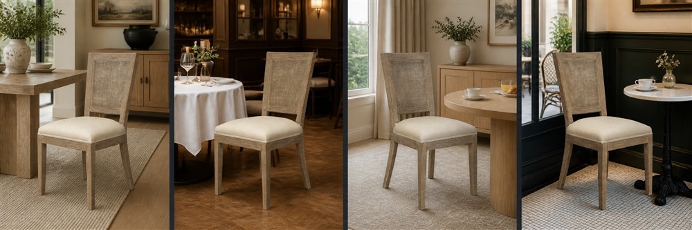 CANE BACK UPHOLSTERED DINING CHAIR CYC-024