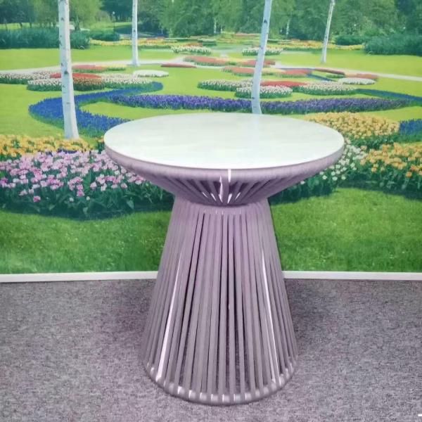 Restaurant PE Boho Rattan Coffee Table Coffee Aluminum All Weather Wicker Patio Table Chair