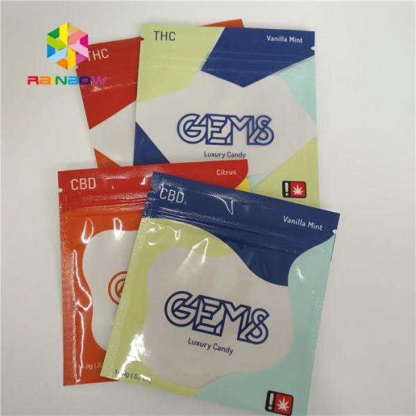 Wedding Cake Plastic Pouches Packaging Three Side Sealed Zipper Bags With Hologram Effect