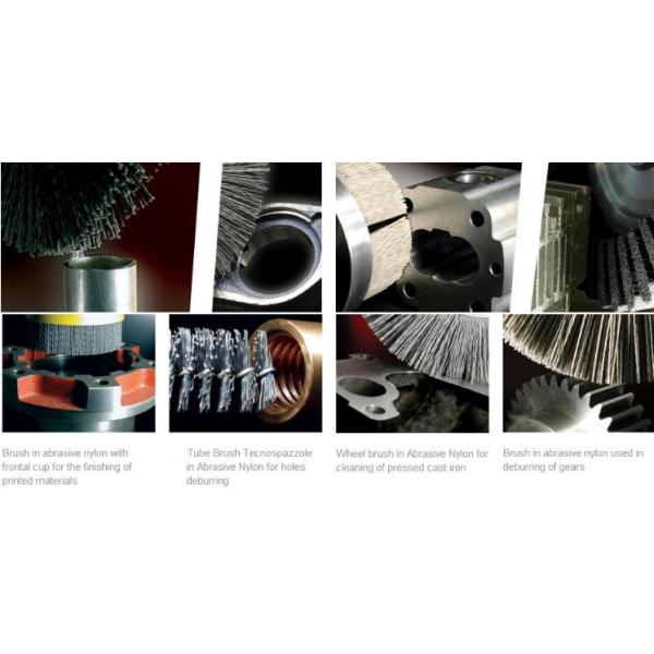 6 Inch Circular Nylon Wire Wheel Brush / Nylon Bristle Wheel For Decorative Glass