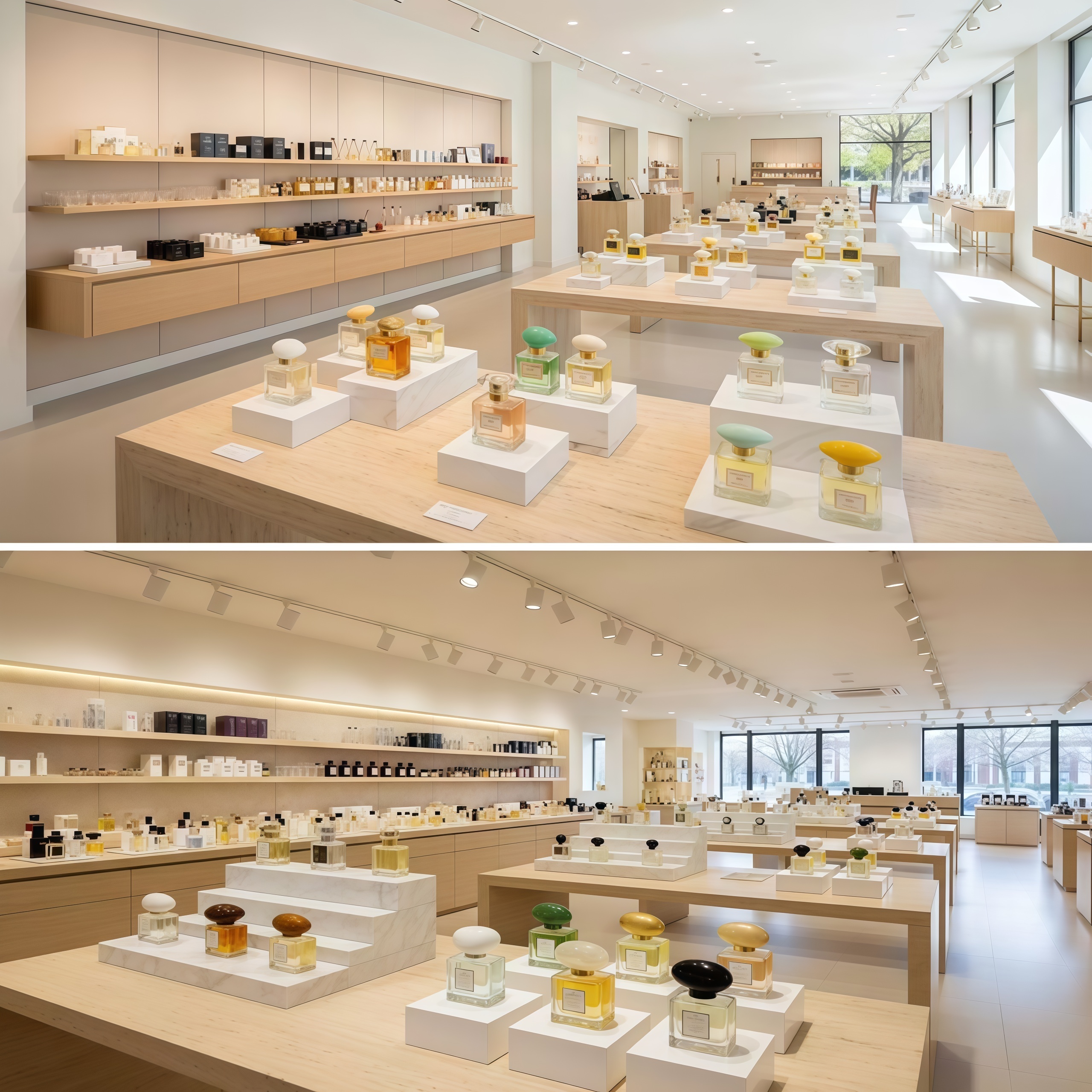 Luxury Boutique Perfume Skincare Display Fixtures LED Eco-Friendly Heavy Duty Furniture for Custom Cosmetic Store Decoration