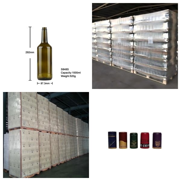 Screw Top Eco Lite Bordeaux Empty Wine Bottles 1000ml For Table Wine 520g S848S