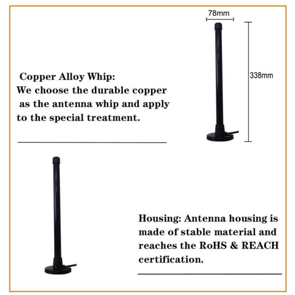 Медная комнатная антенна Dtv антенны ТВ 4k хлыста 4-5dBi сплава магнитная