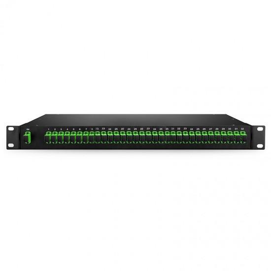 1U 19 Rack Mount 1x32 Fiber Splitter SC/APC Singlemode For FTTH