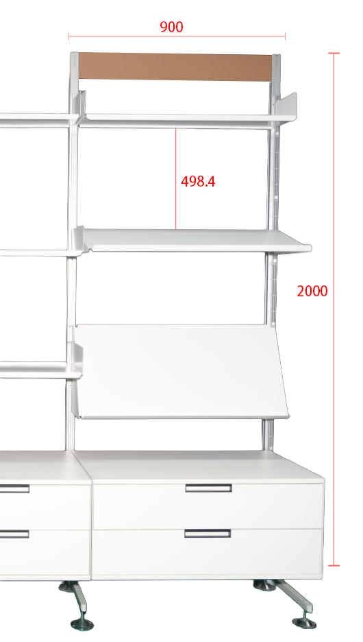 Wall-Mounted 5-Layer Modular Shelf White Bedroom Floating Shelves Adjustable Modern Steel Modular Wall Unit Drawer for Clothing