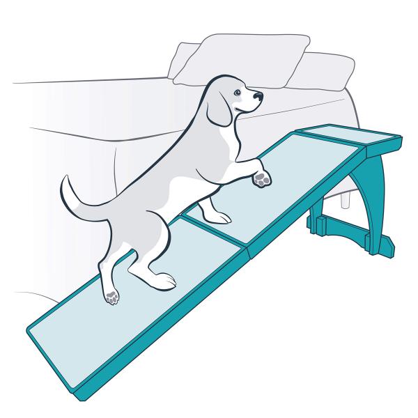 Solid Wood S L Bed Ramp For Dogs Cats 70 Inch Long No Slipping