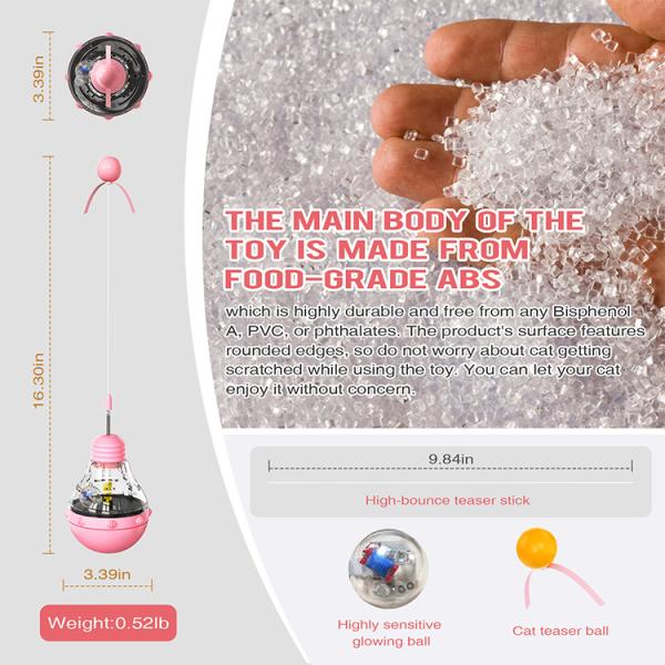 Stimulate Cat Interest Purple Interactive Movement Pet Toy with Gravity Feed Leaky Food