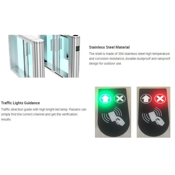 DC Brushless Motor Anti Pinch SS304 Swing Barrier Gate and Swing Arm Turnstile