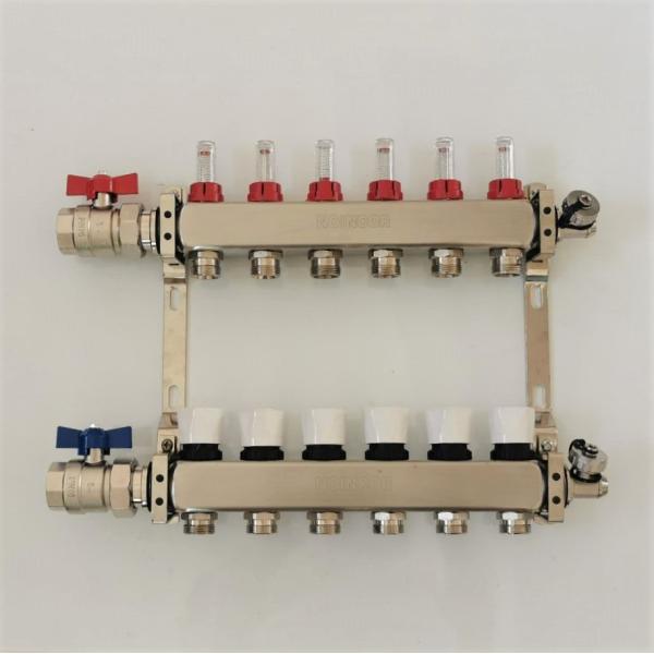 Stainless Steel UFH 4-Port Manifolds for Underfloor Heating systems