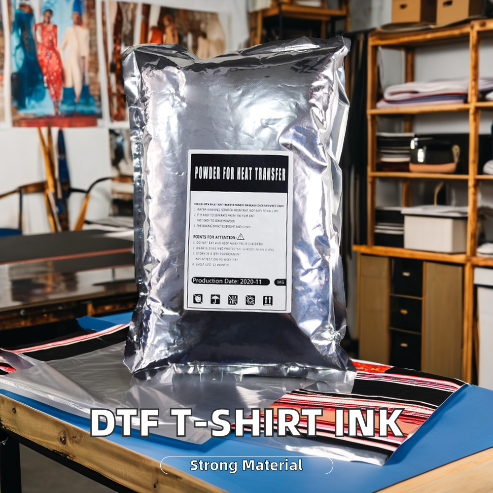 100% TPU Adhesive DTF Powder White Heat Transfer Powder For Clothing DTF Printer