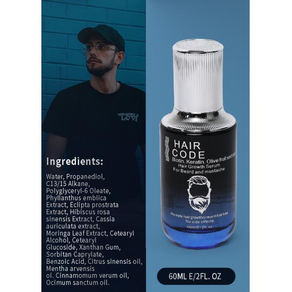 Beard Growth Serum Oil 100% Natural Original Hair Code Serum Private Label Factory Wholesale Price