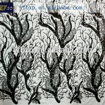 F50274 Sequin 2015 french lace wedding dress fabric/ tulle lace french net lace for fashion girl