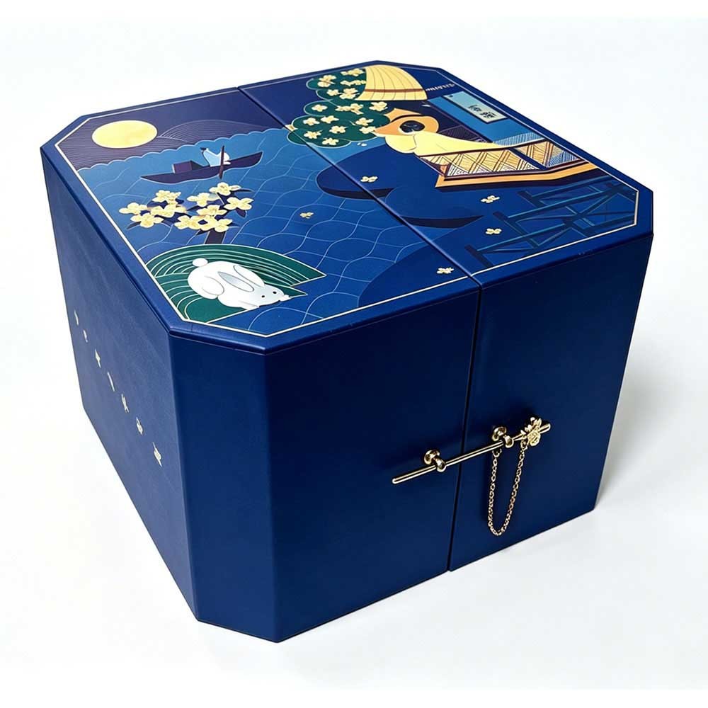 Octagonal Gatefold Custom Gift Box with Multi Layer Drawers