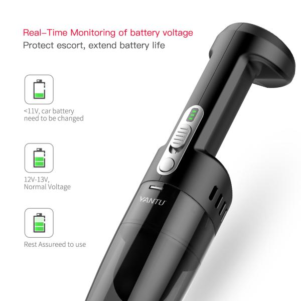 YANTU V01 Black High Power Portable Wireless 120W Cordless Handheld Car Vacuum Cleaner