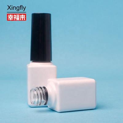 Garrafa de esmalte para unhas transparente de 6 ml Gel garrafa de esmalte quadrada com tampa e escova de plástico