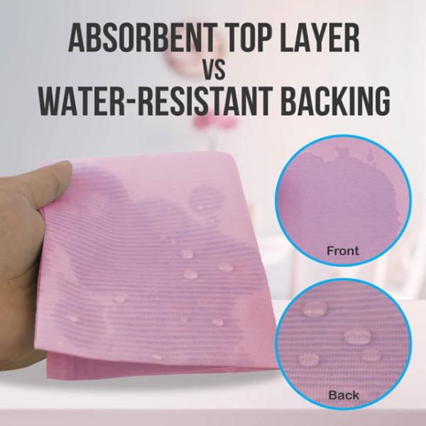 Waterproof Pink  Disposable Consumable 3ply Scarf Apron Dental Bib