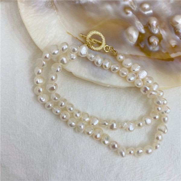 Popular Woman Beads New Fashion Baroque Pearl Necklace Choker 18k Gold for Woman