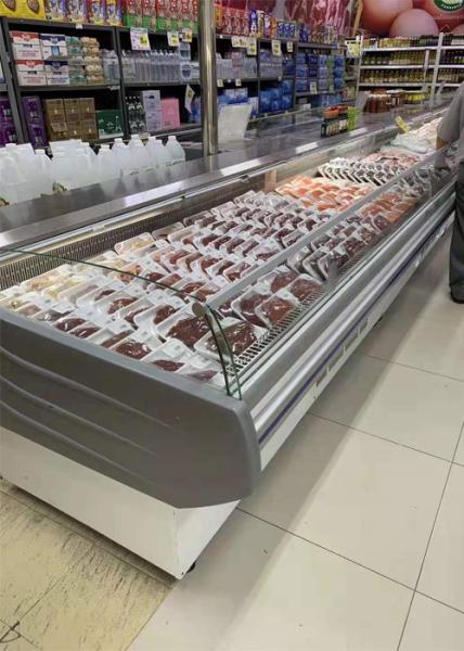 2.5M Frigorífico de frutos do mar Frigorífico de exibição de carne Frigorífico de exibição de carne de supermercado