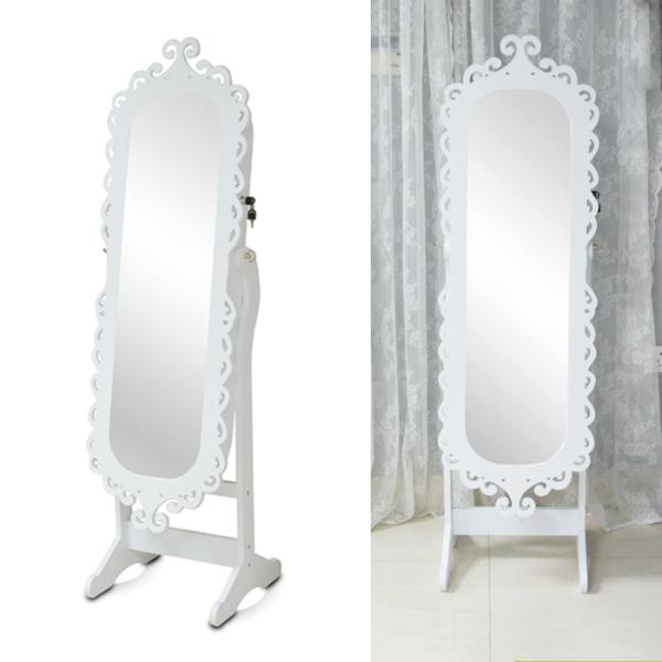 Altura oval del gabinete el 160cm de la joyería del noble antiguo de madera del MDF con el espejo