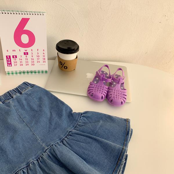 Elastic Spring Cute Jean Children'S Beauty Skirts Mid Length